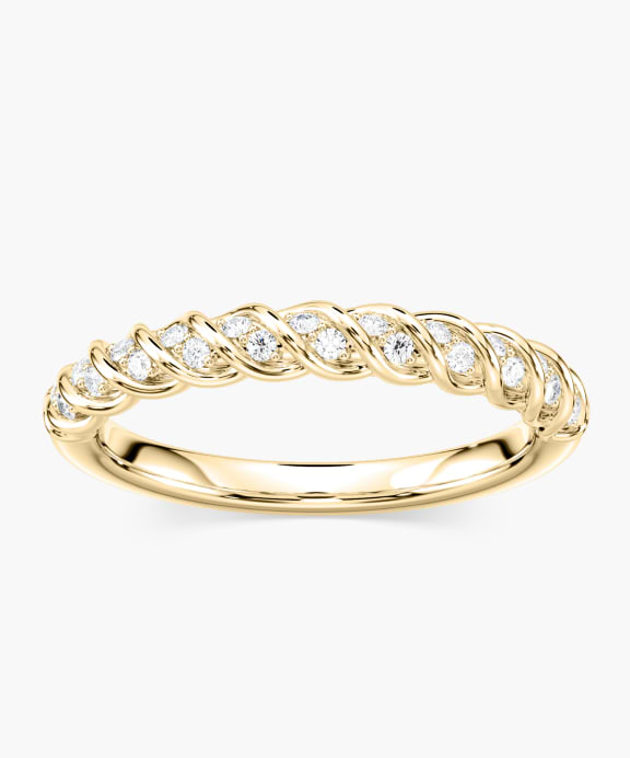 Diamond Entwined Wedding Band in Yellow Gold | Miadonna