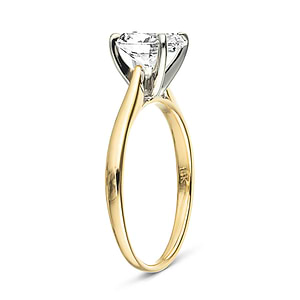 Stackable solitaire engagement ring with 2.5ct oval cut lab grown diamond in 14k yellow gold