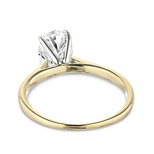 Stackable solitaire engagement ring with 2.5ct oval cut lab grown diamond in 14k yellow gold