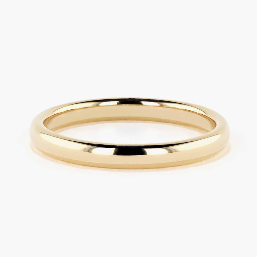 Shown in 14K Yellow Gold|plain metal band in 14k yellow gold