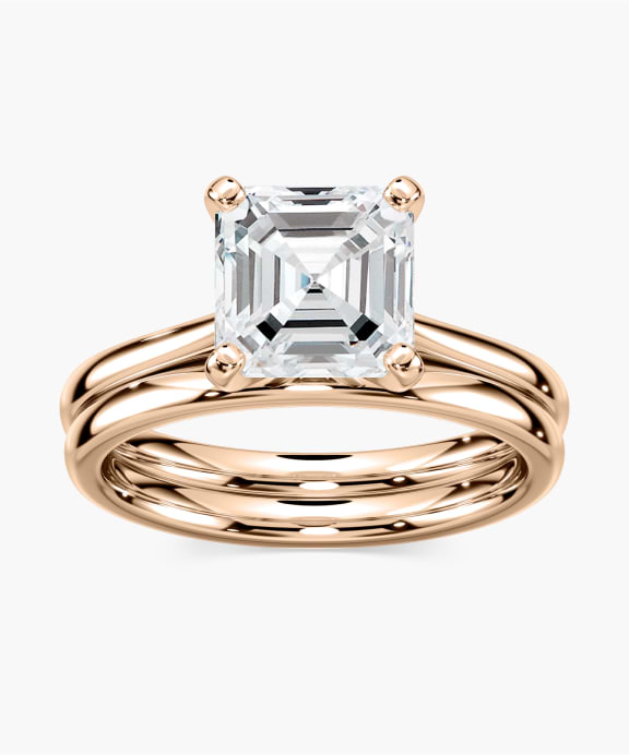 Dior Solitaire Stackable Ring Set in Rose Gold | Miadonna