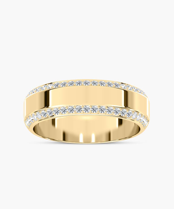 Double Edge Accent Band in Yellow Gold | Miadonna