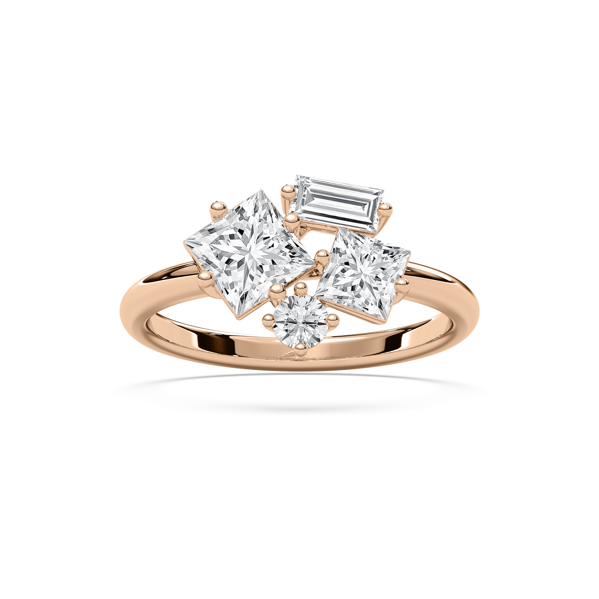 Duo Princess Diamond Band in Rose Gold