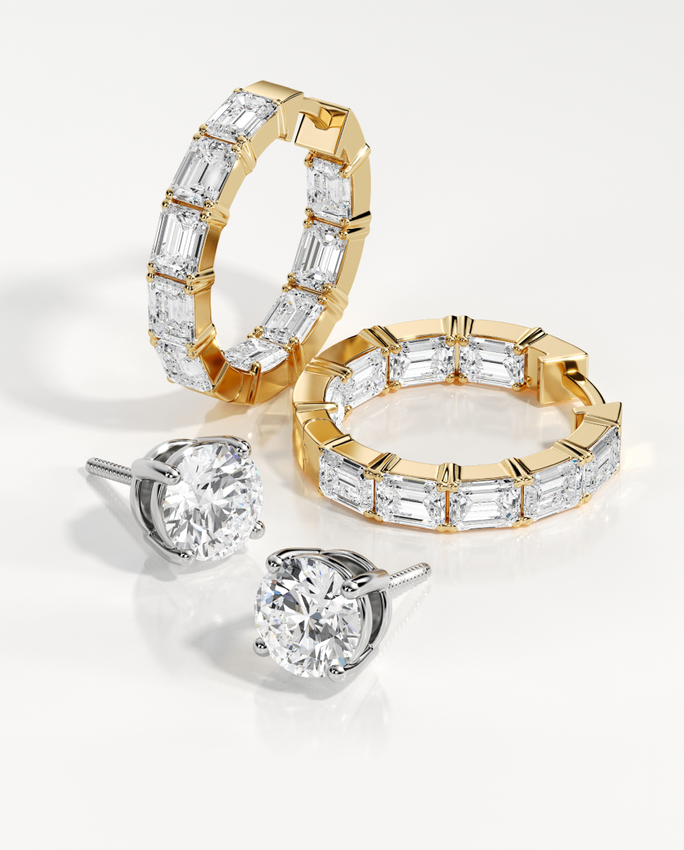 Lab-Grown Diamond & Gemstone Earrings