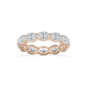 East West Oval Eternity Ring in Rose Gold