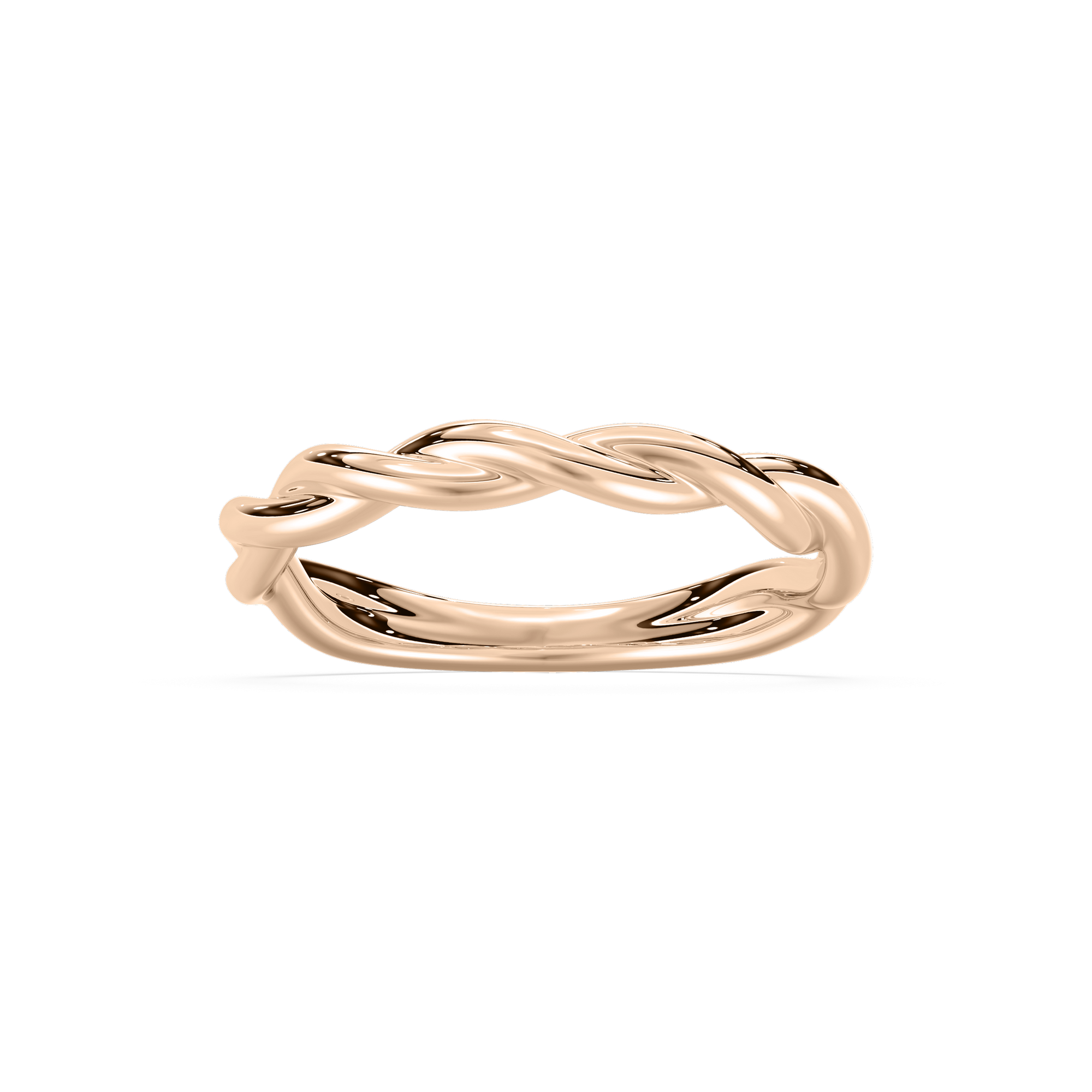 Eleanor Gold Twist Wedding Band in Rose Gold