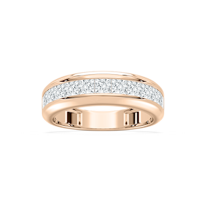 Eleven Stone Princess-Cut Band in Rose Gold