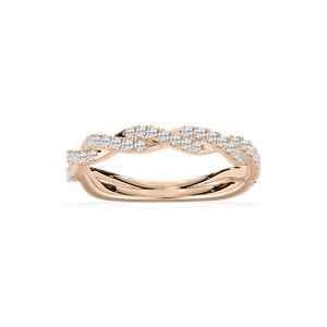 Elise Pave Twist Weddding Band in Rose Gold