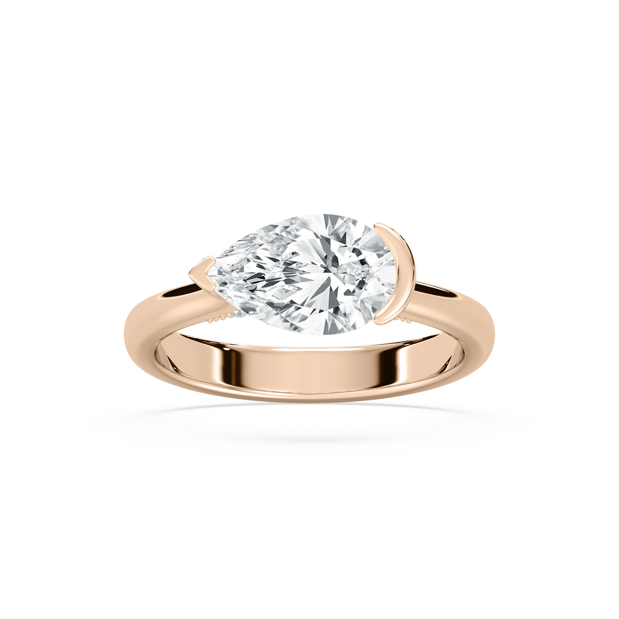 Ellie East West Engagement Ring in Rose Gold