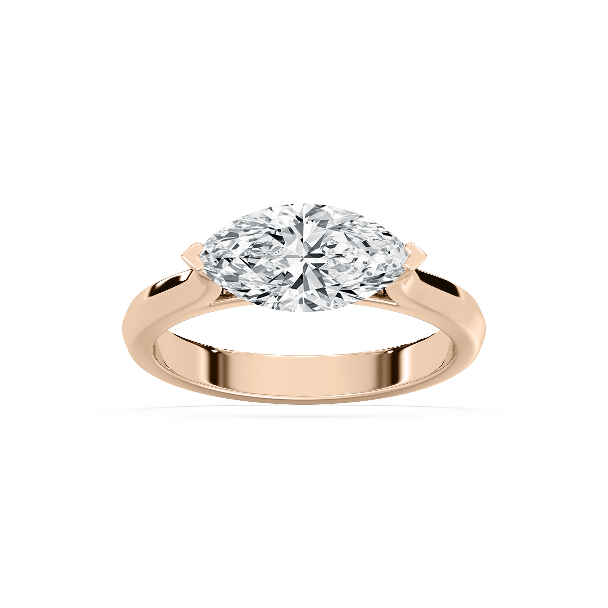 Elysia East West Engagement Ring in Rose Gold