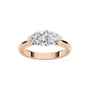 Elysia East West Engagement Ring in Rose Gold
