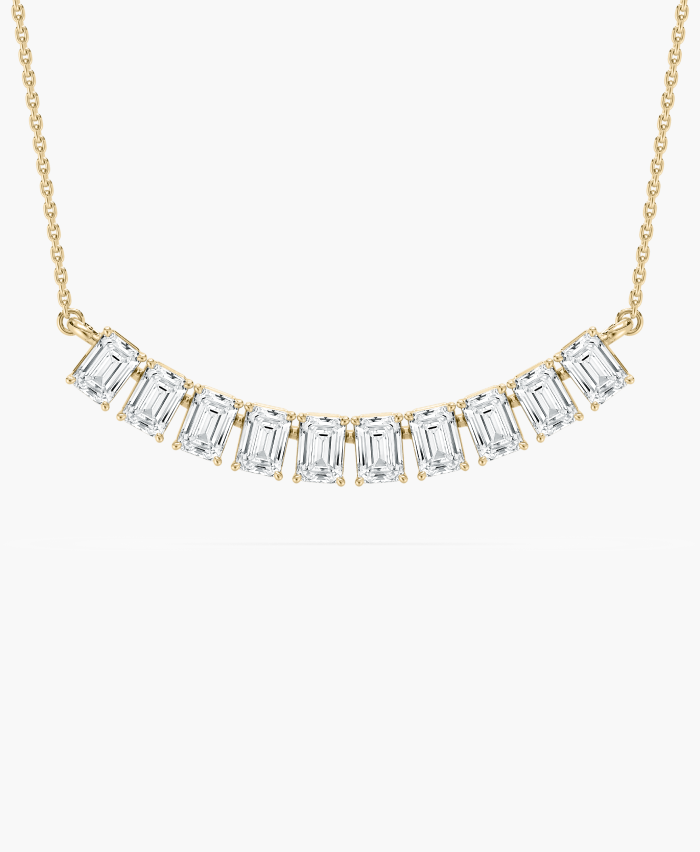 Emerald-Cut Diamond Station Necklace