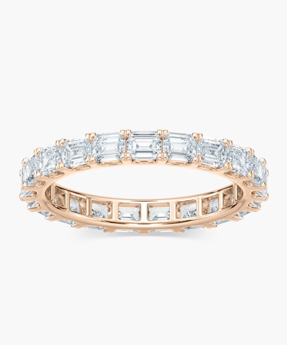 Emerald East-West Eternity Band in Rose Gold | Miadonna