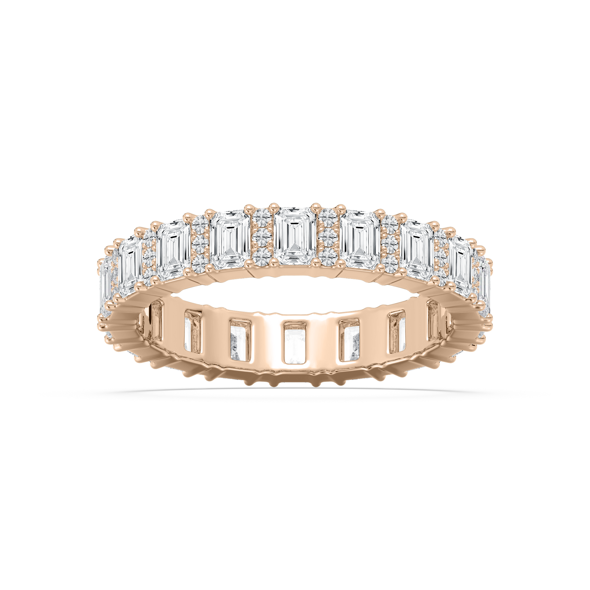 Emerald Eternity Ring in Rose Gold