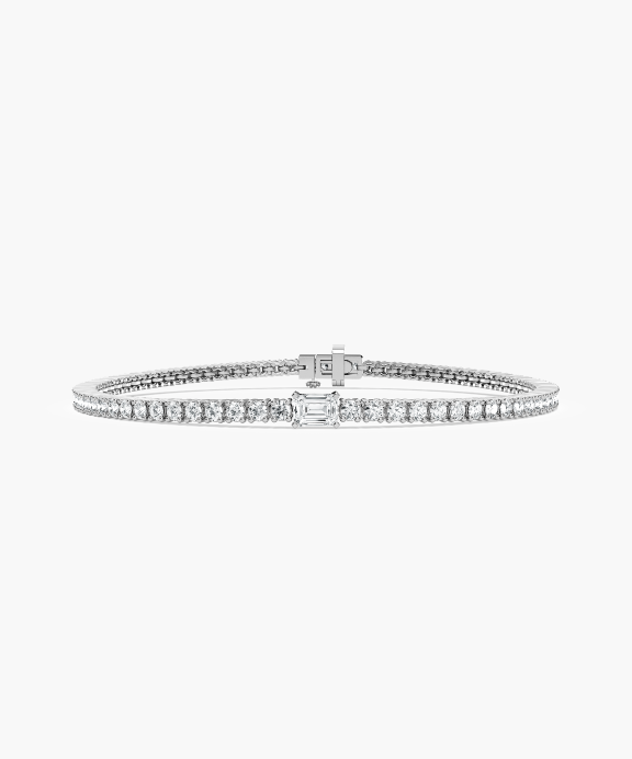 Emerald Solitaire Tennis Bracelet | Miadonna