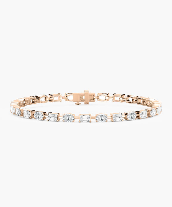 Emerald and Oval Lab Grown Diamond Tennis Bracelet | Miadonna