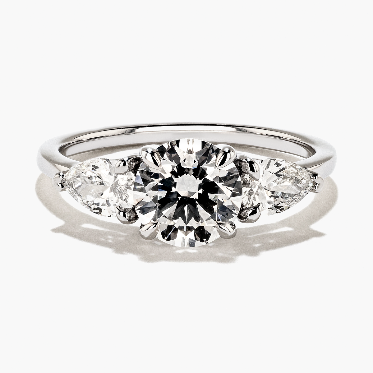 Emery Three Stone Engagement Ring - Round Cut 1.28ct Lab Grown Diamond (RTS)