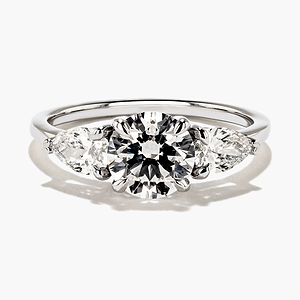 Emery Three Stone Engagement Ring - Round Cut 1.27ct Lab Grown Diamond (RTS)