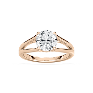 Esme Open Shank Round Solitaire Ring in Rose Gold
