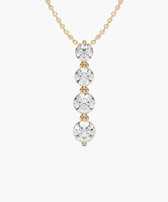 Eternal Journey Round Diamond Pendant in Yellow Gold | Miadonna