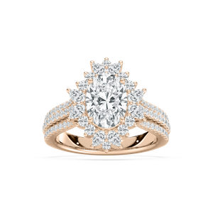 Evie Halo Engagement Ring in Rose Gold