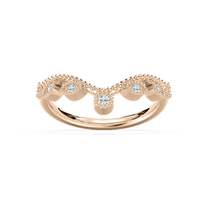 Fauna Vintage Wedding Band in Rose Gold