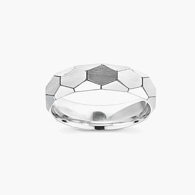 Slate 6.00mm Faceted Plain Metal Band