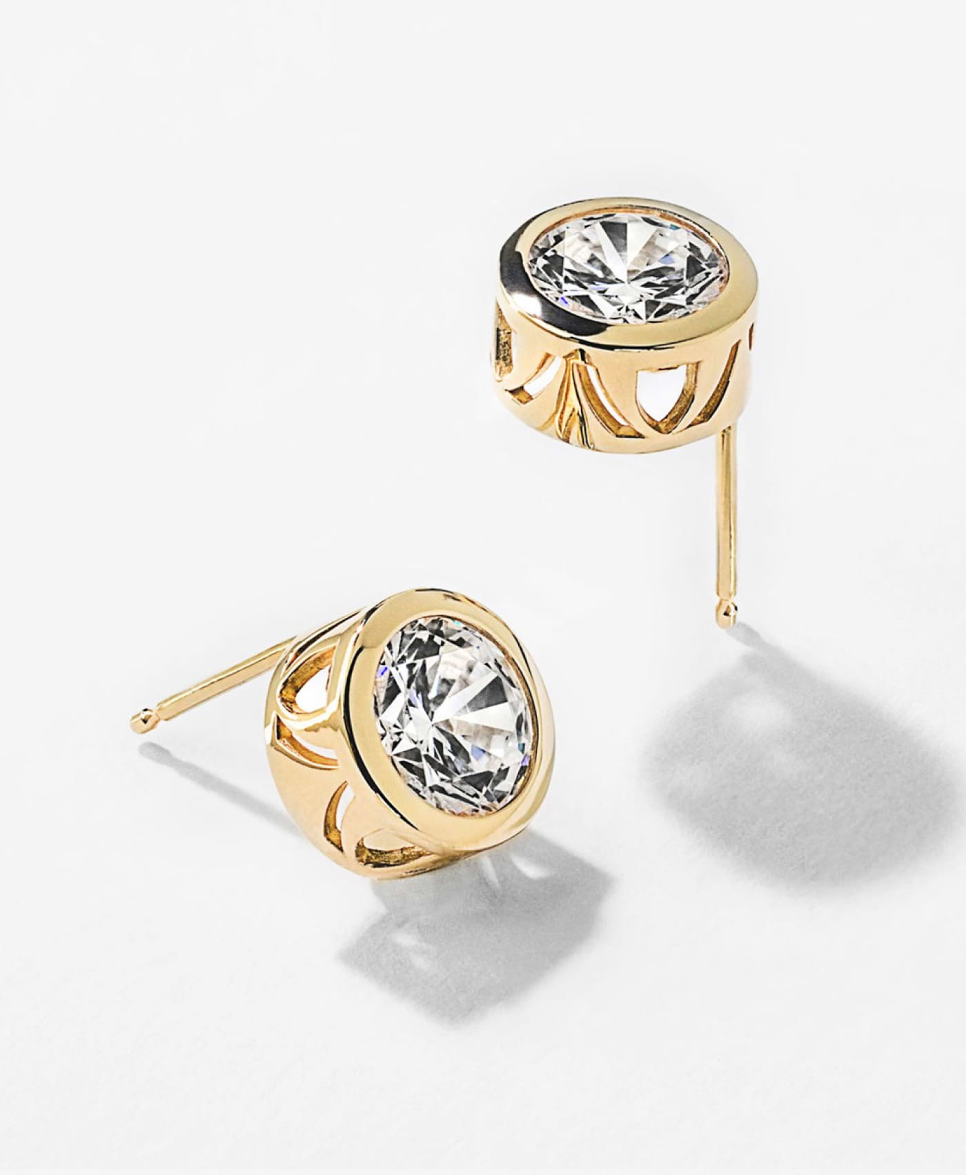 gold & lab diamond earrings