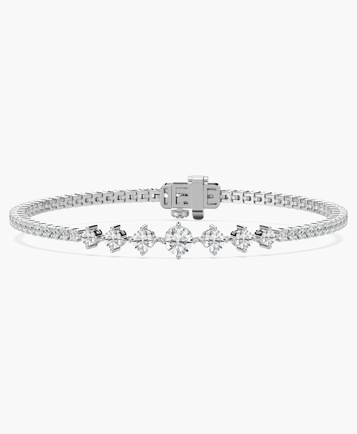 Graduated Round Diamond Accent Bracelet