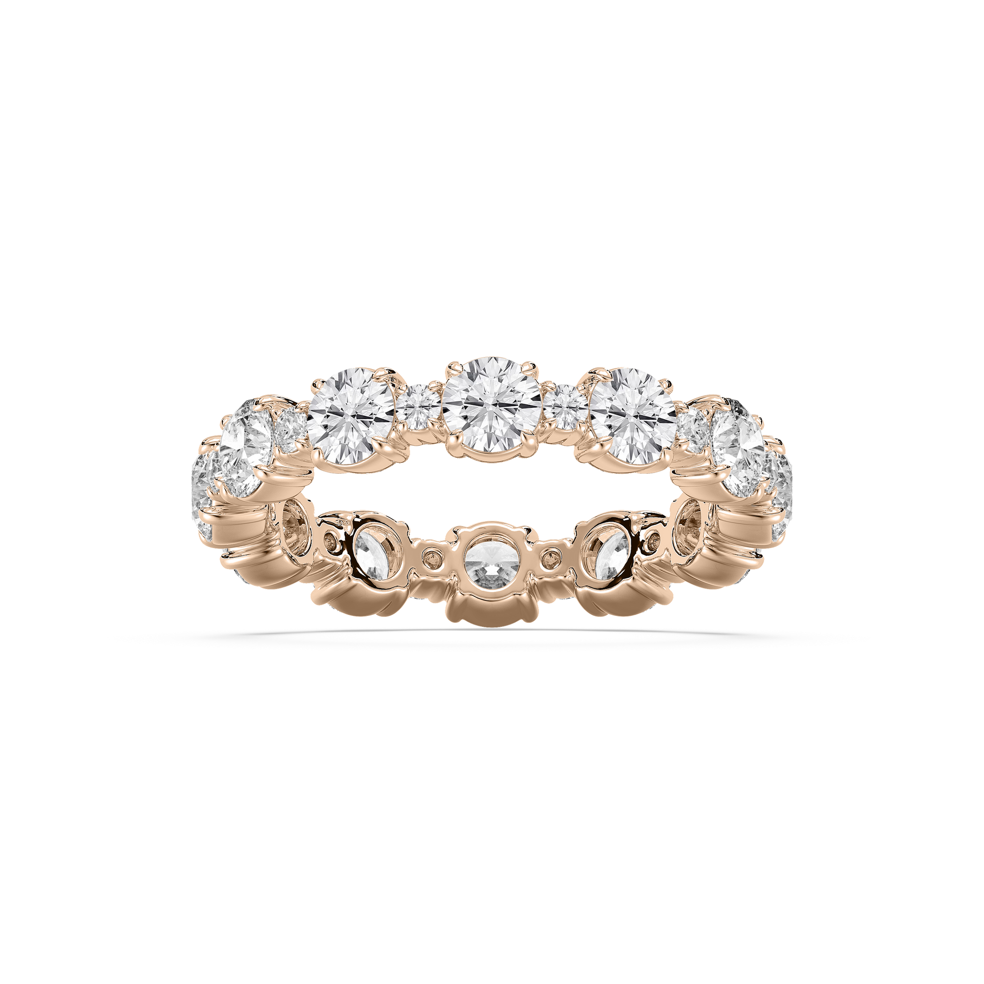 Graduated Round Eternity Ring in Rose Gold