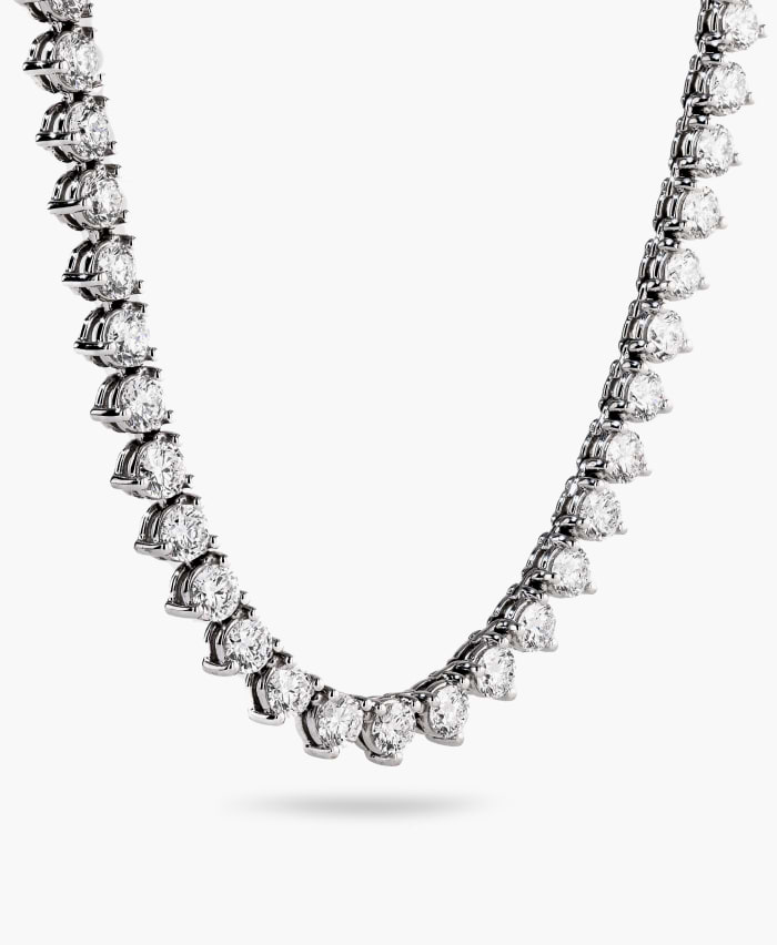 Lab Grown Diamond Graduated Tennis Necklace - 10.0ctw