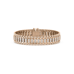 Grand Pavé Diamond Cluster Bracelet in Rose Gold