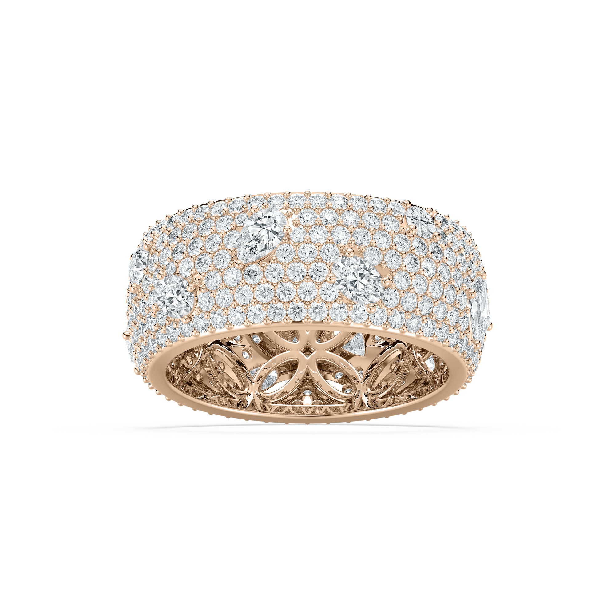 Grand Pave Dome Eternity Band in Rose Gold