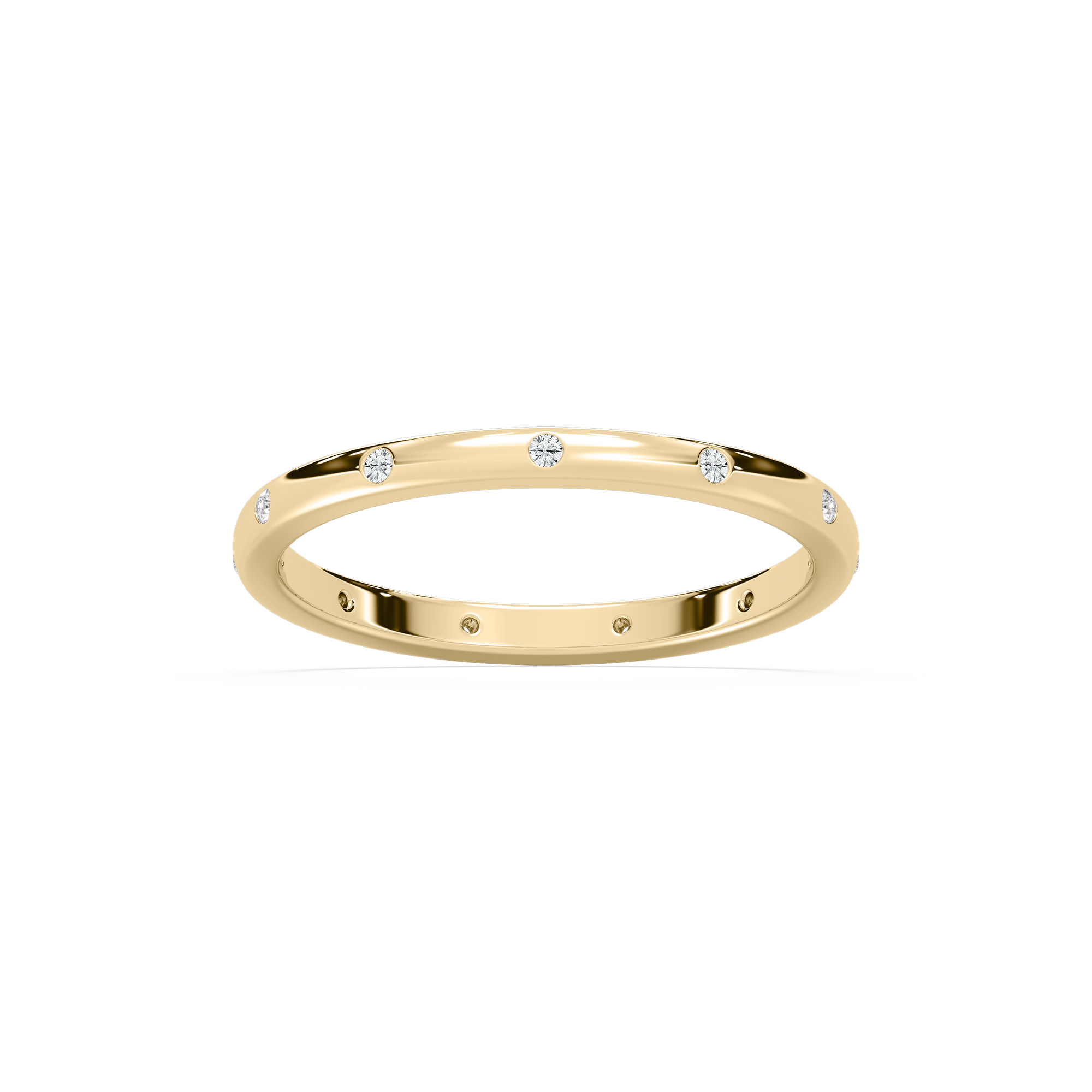 Gypsy Set Lab-Grown Diamond Eternity Ring with 0.06ctw in 14K Yellow Gold – Size 6.5