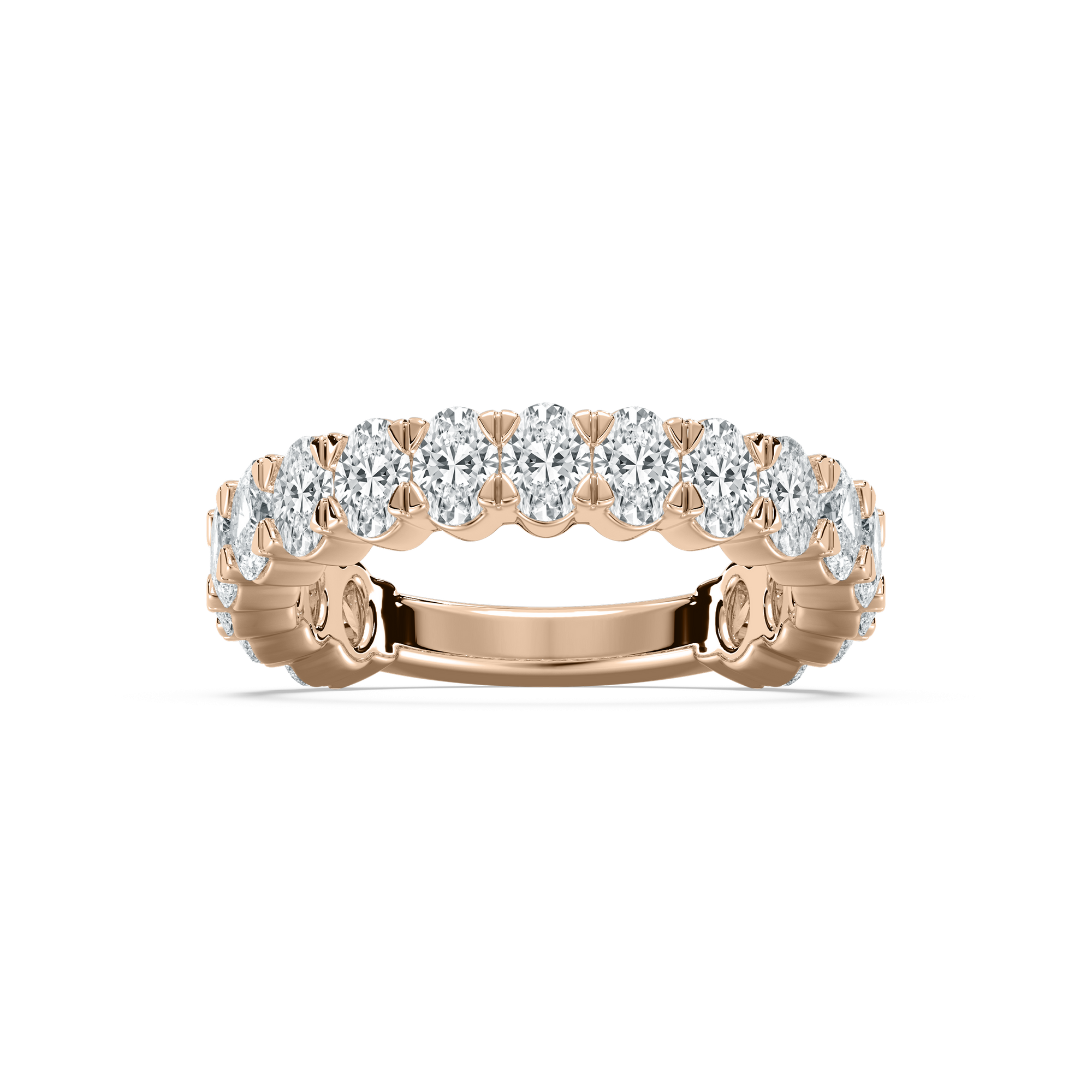 Half Eternity Oval Ring in Rose Gold