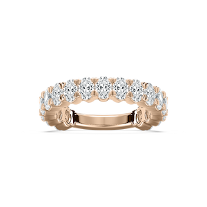 Half Eternity Oval Ring in Rose Gold