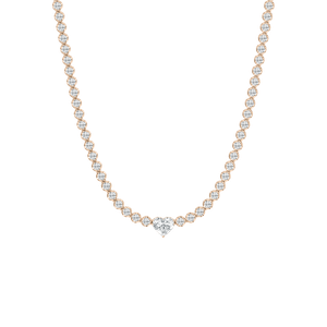 Heart Center Diamond Necklace in Rose Gold