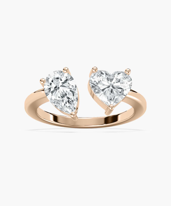 Heart Toi Et Moi Ring in Rose Gold | Miadonna