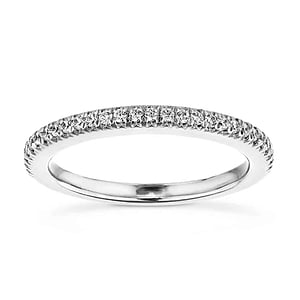  Diamond accented wedding band in recycled 14K white gold