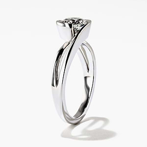 Hoyt Two Tone Engagement Ring - Round Cut 0.96ct Lab Grown Diamond (RTS)