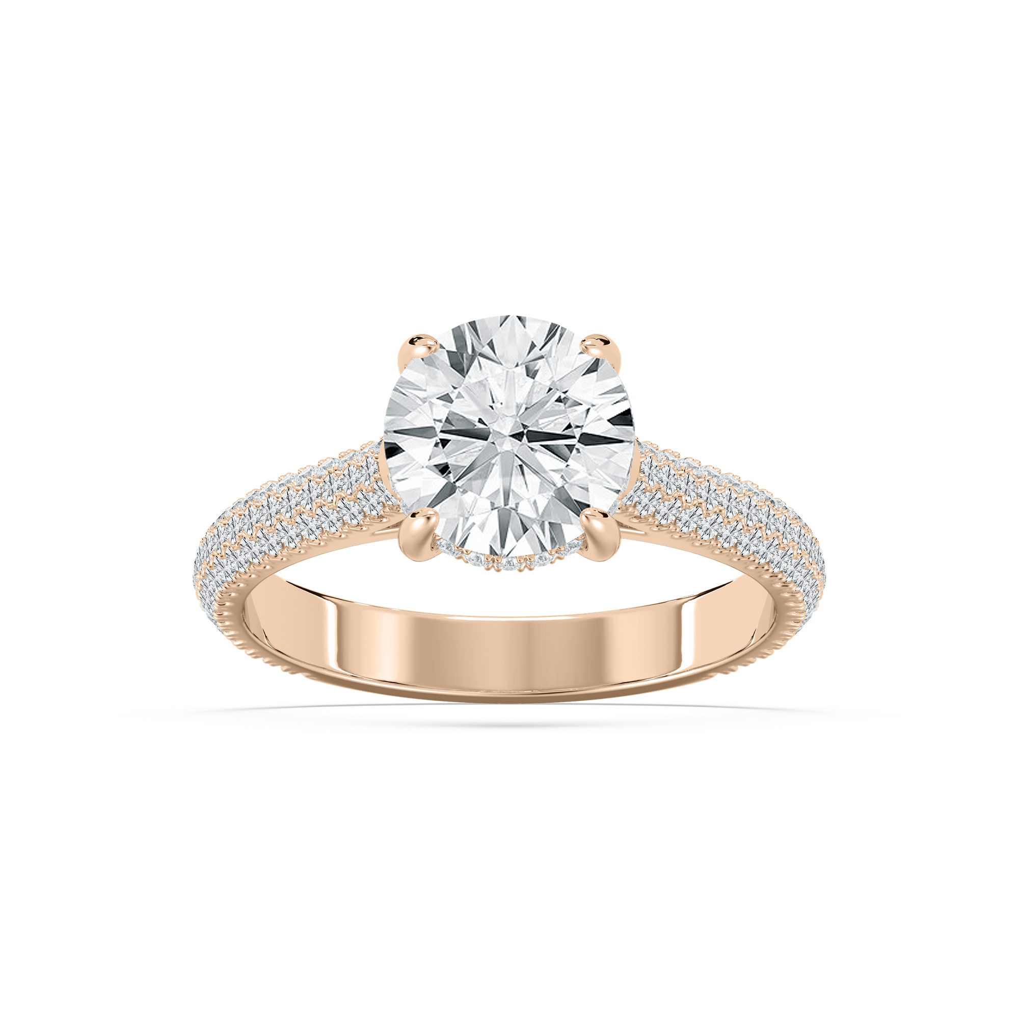 Jessa Luxe Pave Round Engagement Ring in Rose Gold