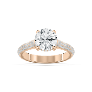 Jessa Luxe Pave Round Engagement Ring in Rose Gold