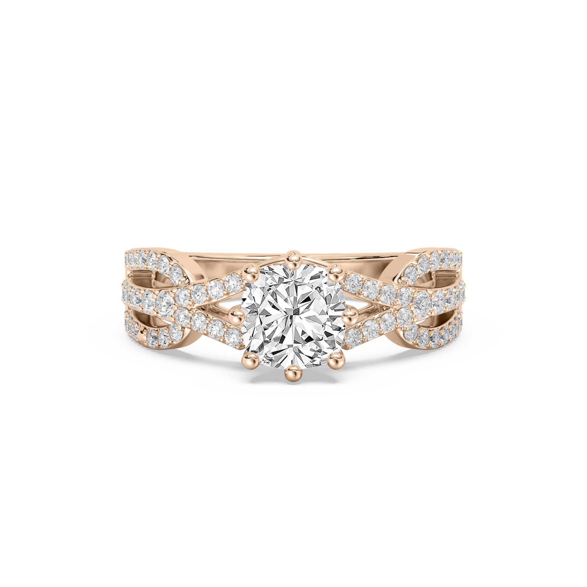 Kaia Entwined Engagement Ring in Rose Gold