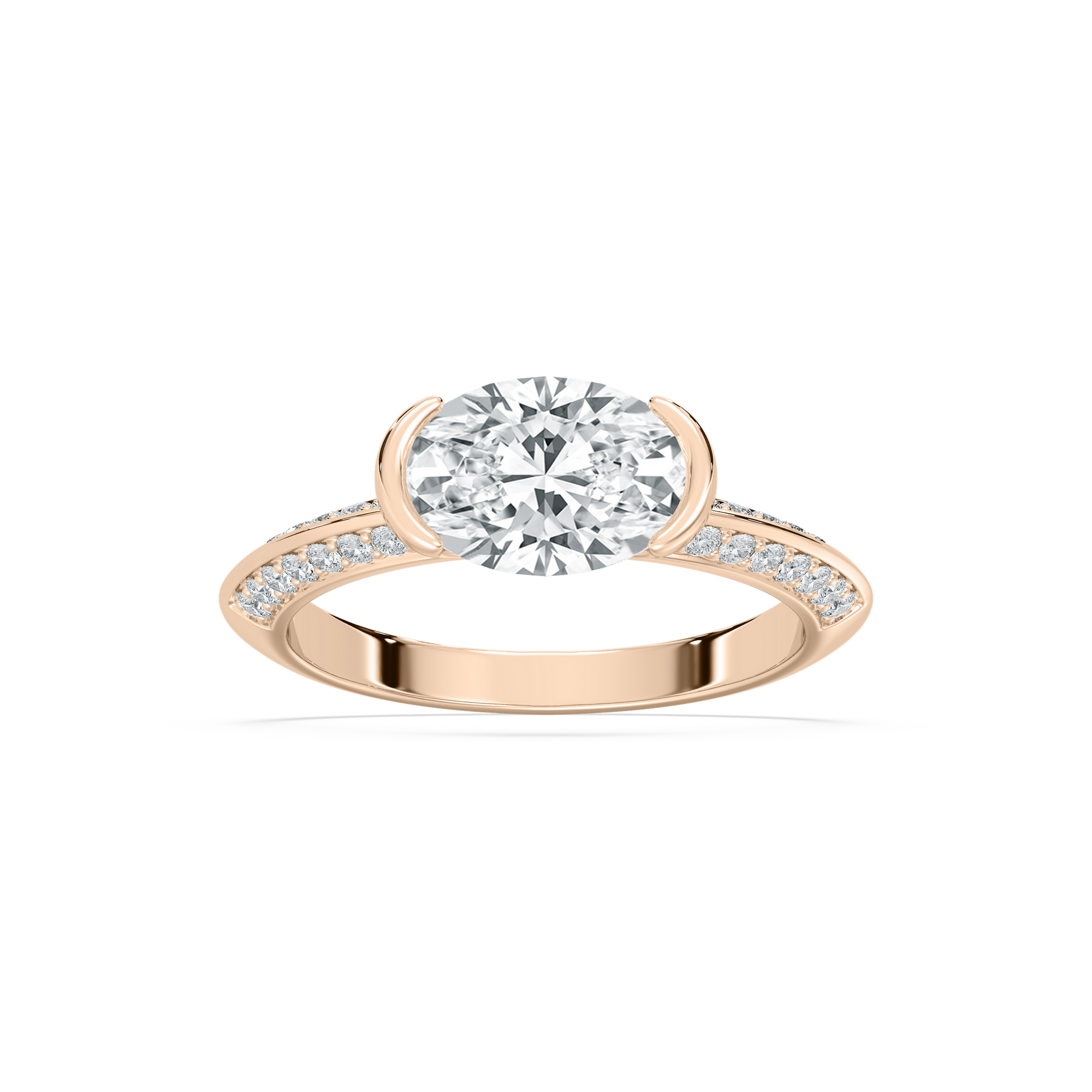 Kyra Semi Bezel Engagement Ring in Rose Gold