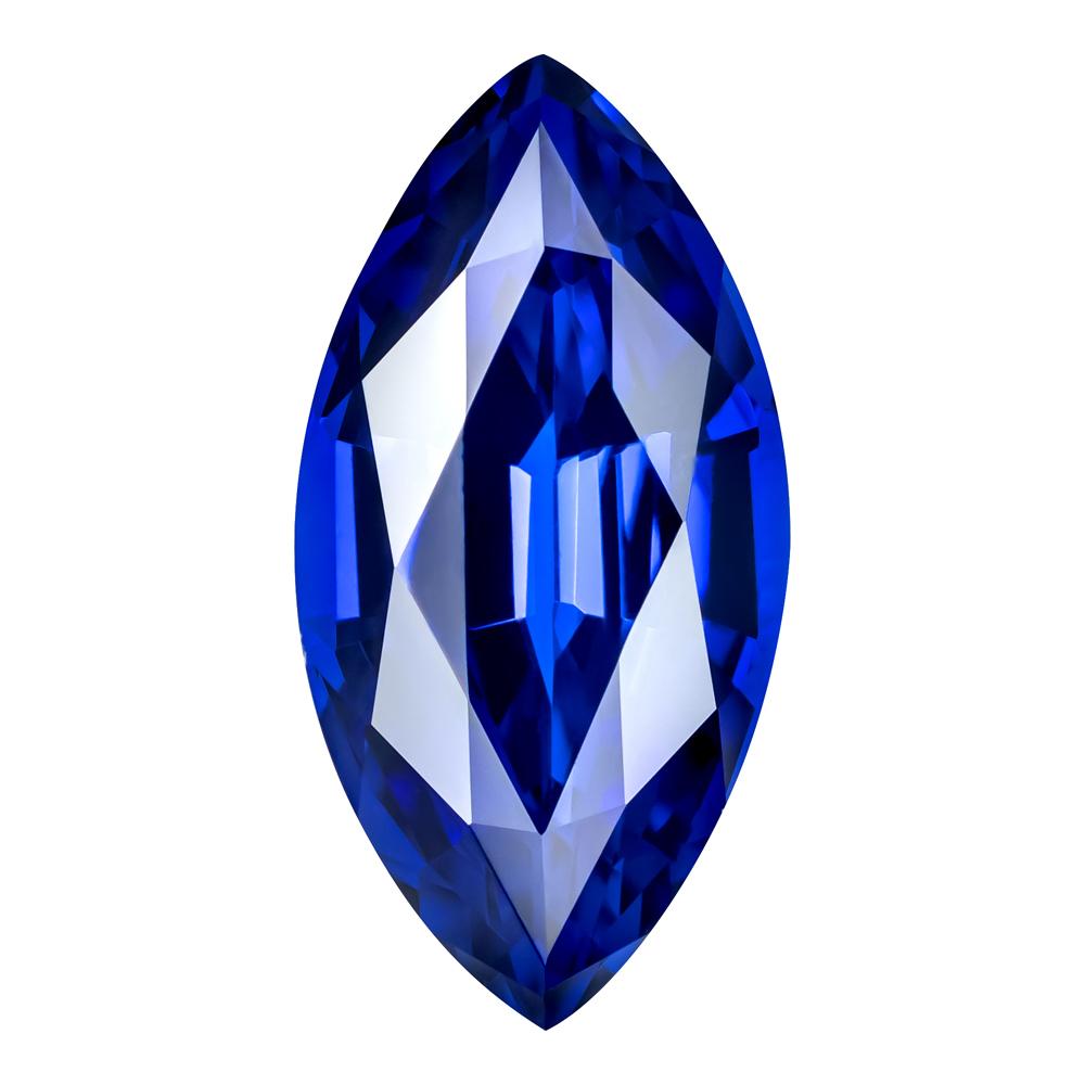 2.40 Carat Marquise Cut Lab-Created Blue Sapphire