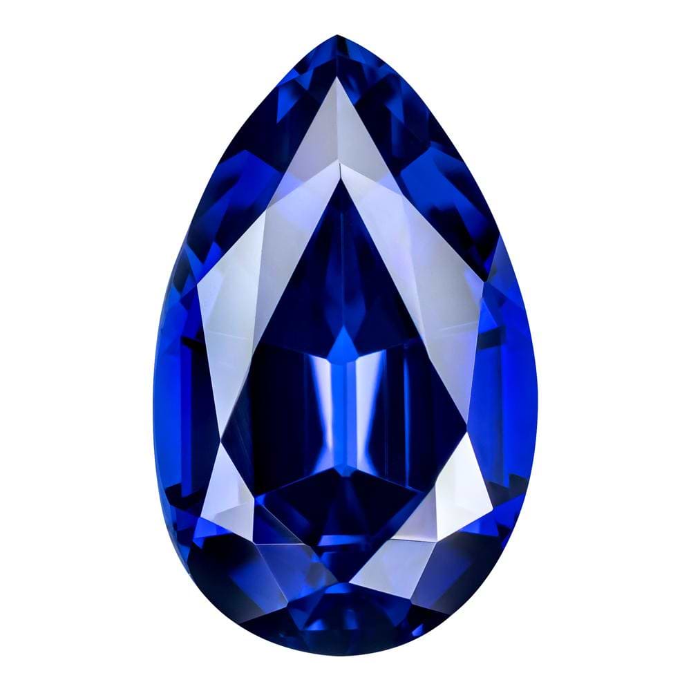 1.90 Carat Pear Cut Lab-Created Blue Sapphire