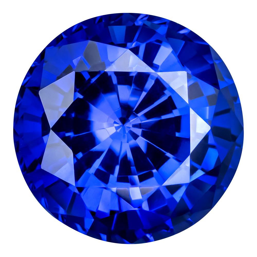 1.15 Carat Round Cut Lab-Created Blue Sapphire