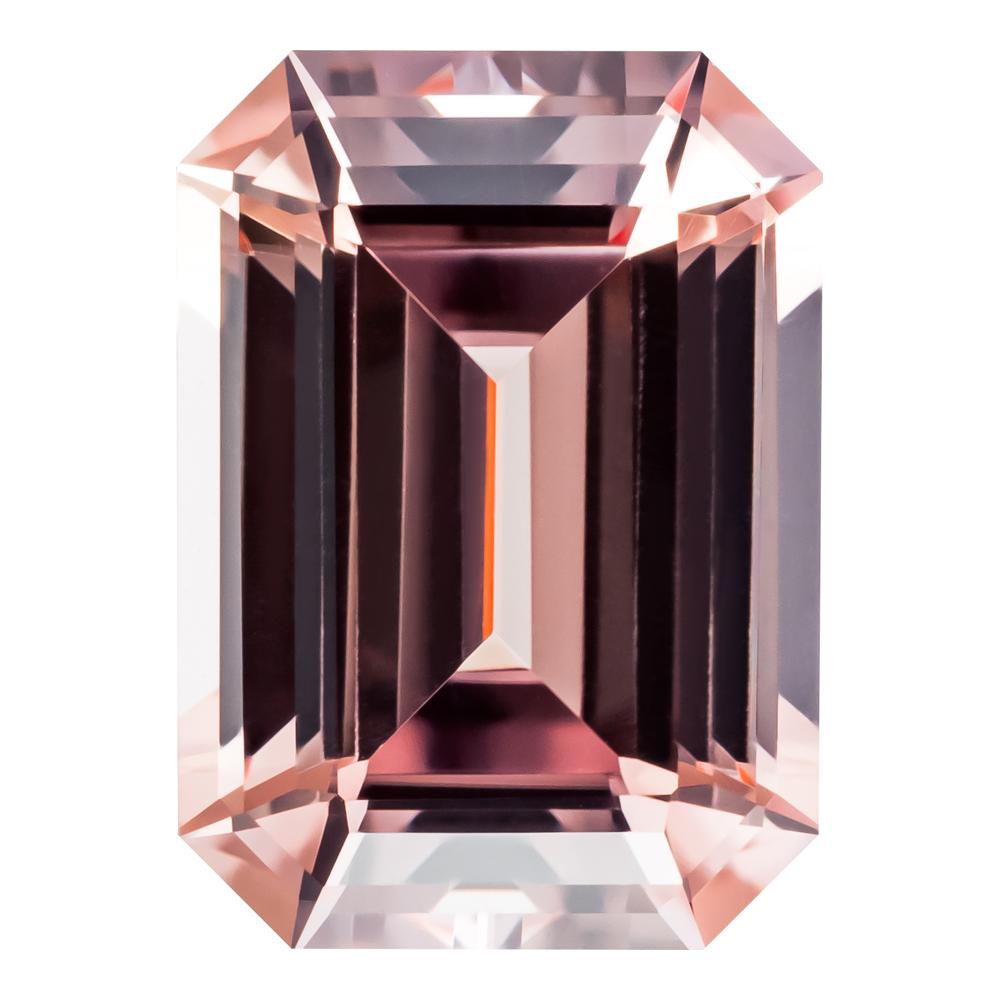 0.33 Carat Emerald Cut Lab-Created Champagne Sapphire