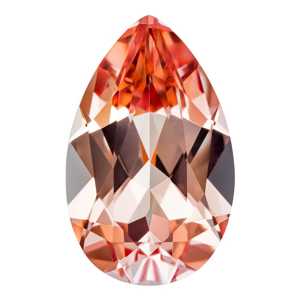 0.55 Carat Pear Cut Lab-Created Champagne Sapphire