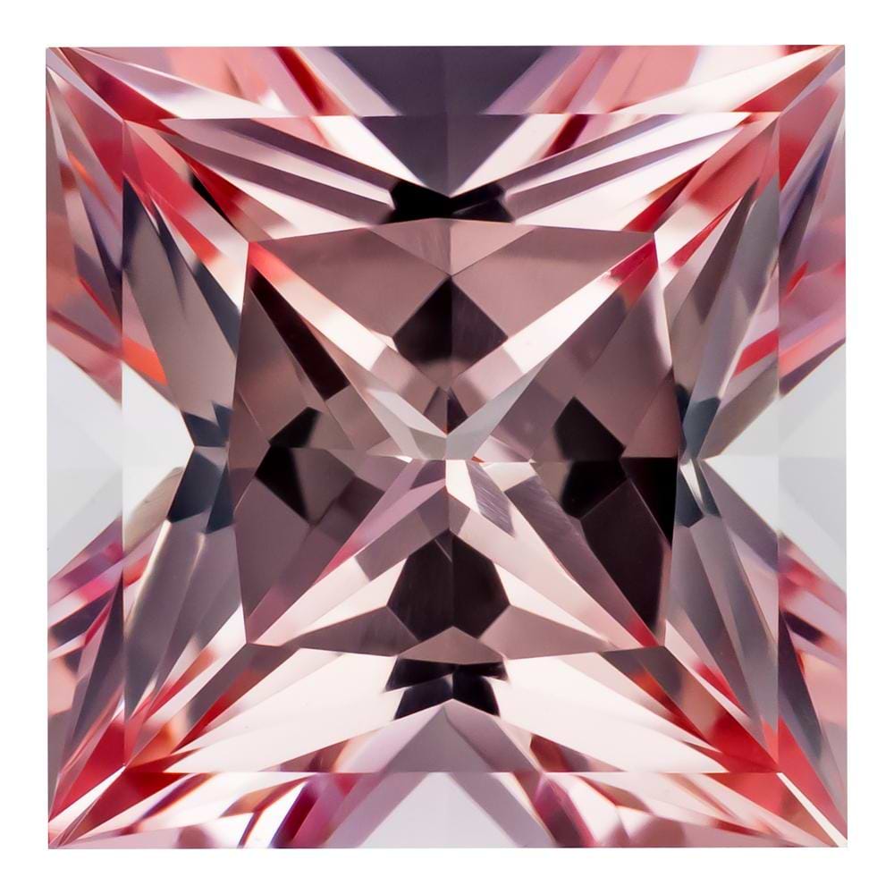 0.31 Carat Princess Cut Lab-Created Pink Champagne Sapphire
